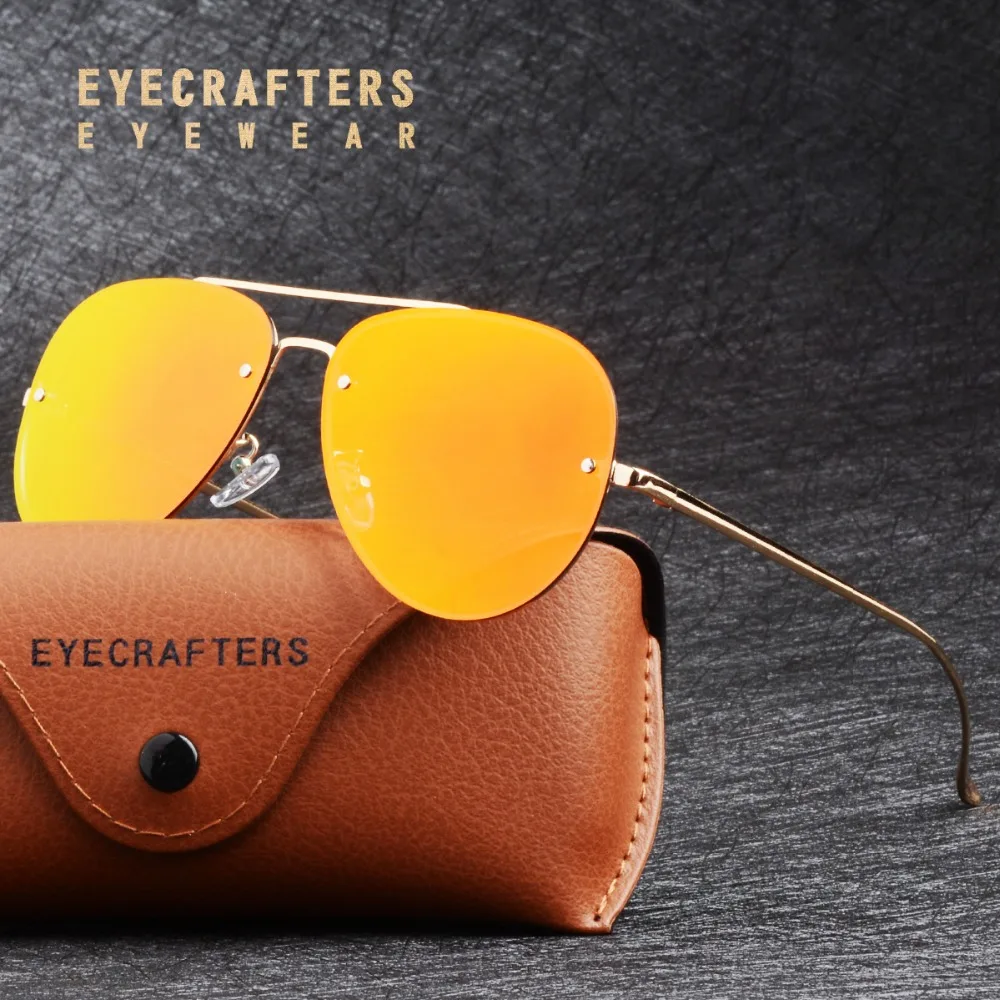 Eyecrafters Didelių Negabaritinių Moteriški Vyrai Poliarizuoti Akiniai nuo saulės Mados UV400 Anti-Reflective Veidrodinį Polaroid Piloto Akiniai nuo saulės