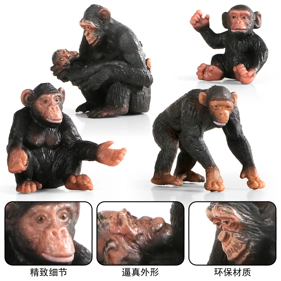 Miško Gyvūnai Šimpanzė Šeimos Mandrill Beždžionė Modeliai Modeliavimo Figūrėlės Veiksmų Skaičiai Švietimo Žaislas Vaikams, Žaislai
