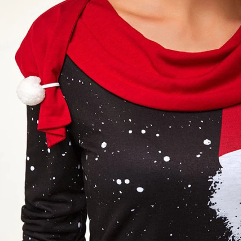 Anbenser Žiemos Mados Kalėdų Ponios Santa Claus Spausdinti Džemperis Moterims Kalėdų Eglutė Bazės Mezgimo Šiltas Ilgomis Rankovėmis Megztinis