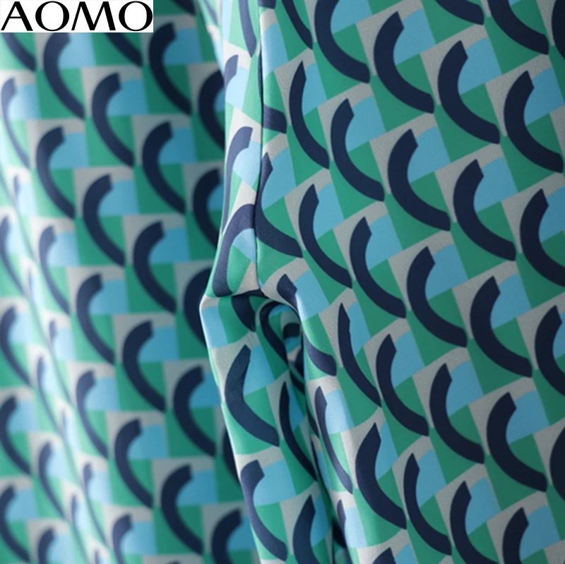 AOMO 2020 mados moterų spausdinti kostiumas kelnės kelnės pusėje užtrauktukas vintage stiliaus kišenės office lady kelnės pantalon 1D191A