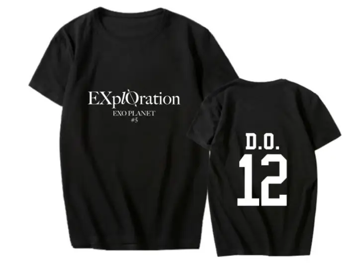 Kpop exo planetos#5 tirti pačios valstybės pavadinimas spausdinti marškinėliai vasaros unisex o kaklo trumpomis rankovėmis laisvi marškinėliai