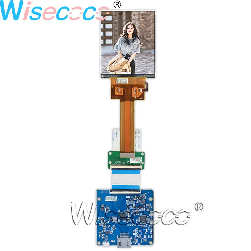 Wisecoco 3.4 Colių 651 PPI LPM034M131A 1440×1700 IPS LCD Ekrano 60 Ženkliukai su MIPI USB Vairuotojo Lenta Delninių & PDA