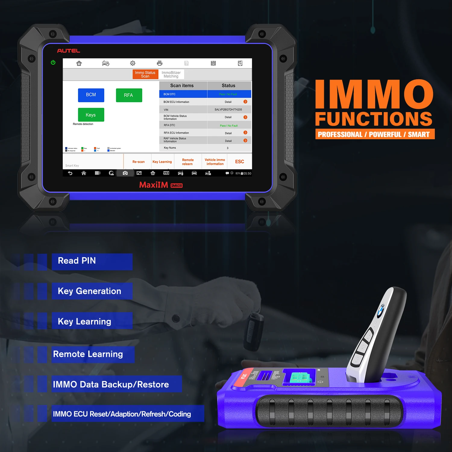 Autel MaxiIM IM608 2021 Klavišą Programavimo Ir IMMO Funkcija, dvipusio Diagnostikos Skenavimo Įrankis