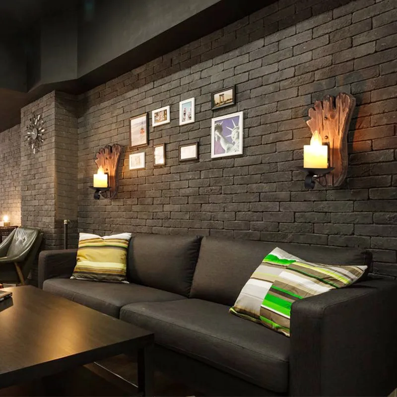 Meno Kūrybos Šviesą Pramoninės Medienos sienos lempos minimalistinio Dekoratyvinis LED sienos žiburiai Restoranas, Baras, Kavos Namuose produktą lempos