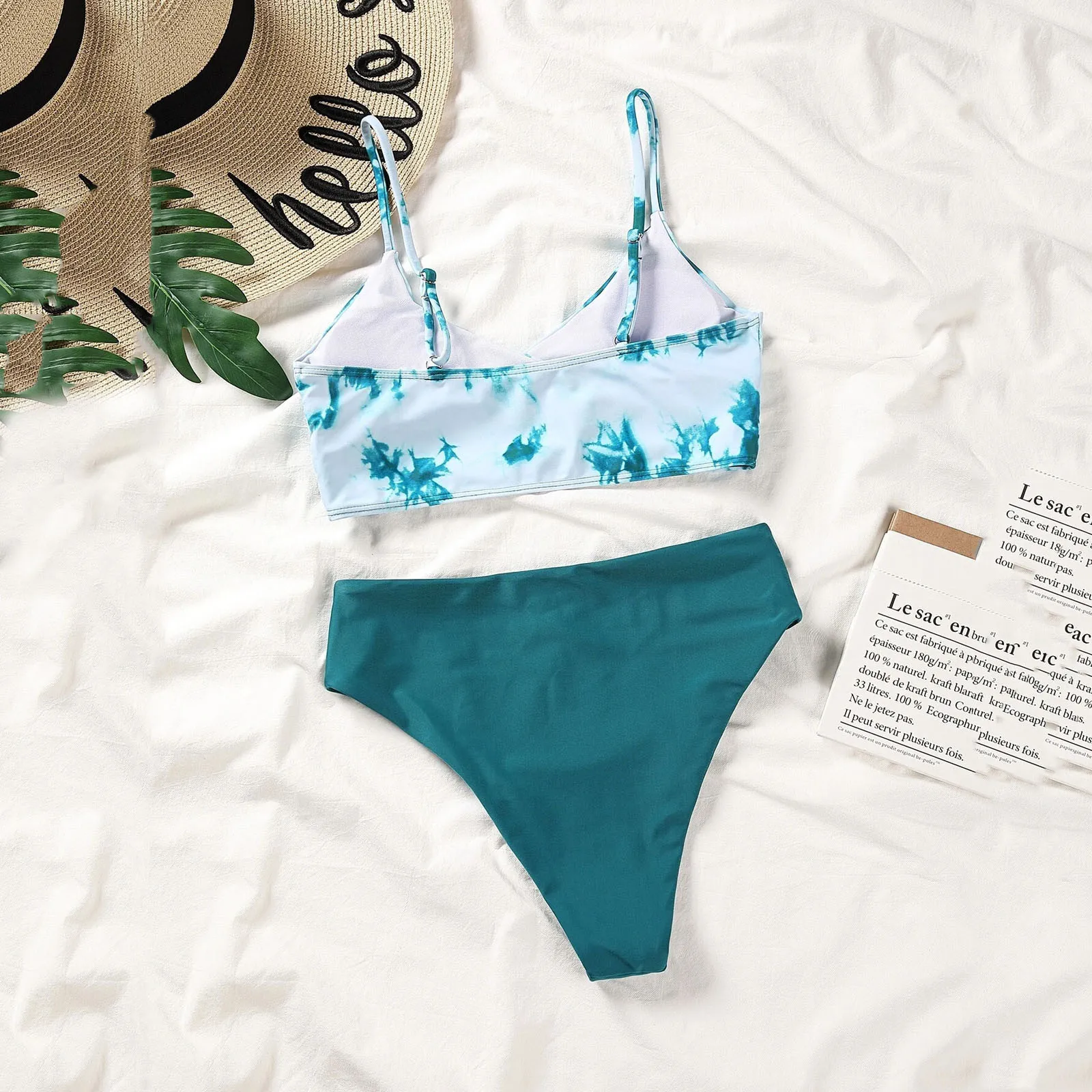 Bikini 2021 Moterų maudymosi kostiumėlį Ponios Sexy Fashion Žalia Spalva Bandeau Tvarstis Bikini Komplektas, Push-up Brazilijos maudymosi Kostiumėliai Paplūdimio