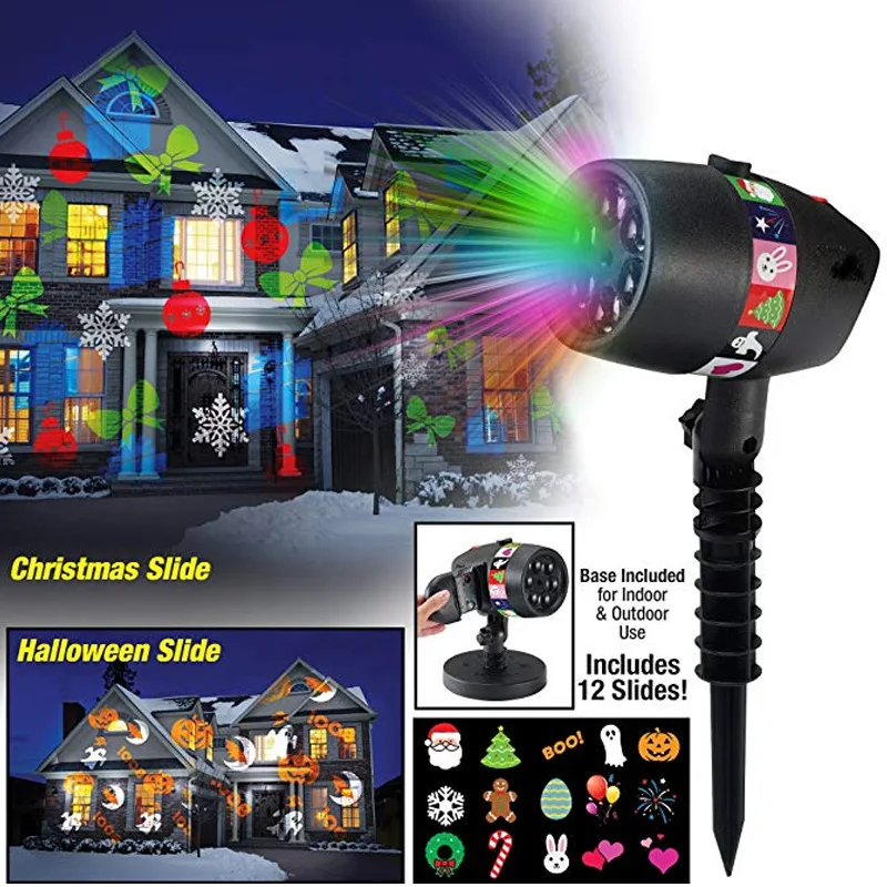 Kalėdų 12 Modelius Lazerio Snaigės Projektorius, Šviesos, Lauko, LED Vandeniui Disco Scenos Šviesos Žvaigždė Danguje Lempa Sode