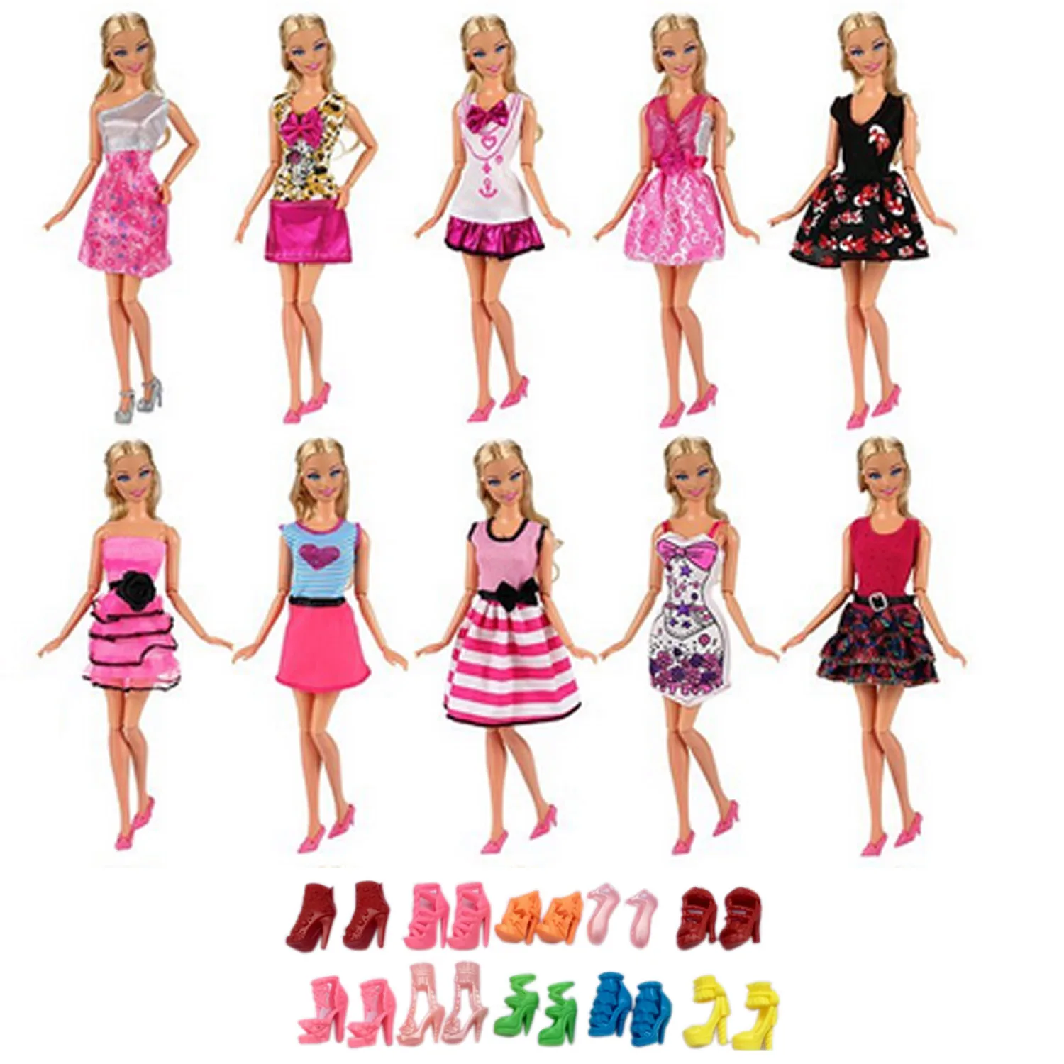 6 Mados Lėlės Žaislas Elegantiškas Suknelės, Apranga, Drabužiai, Kelnės, Palaidinė Aksesuarų Barbie Žaislas Vaikams Mergaitės Gimtadienio Dovana Žaislas