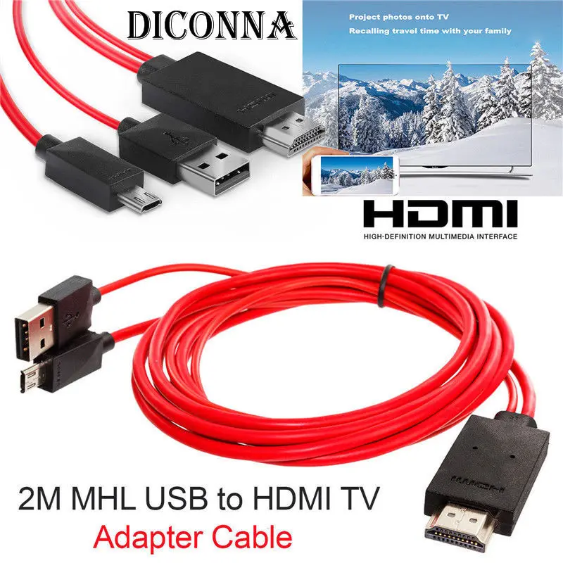 BEESCLOVER Micro USB HDMIr Veidrodis 1080P HD TV Kabelis, Adapteris, skirtas 