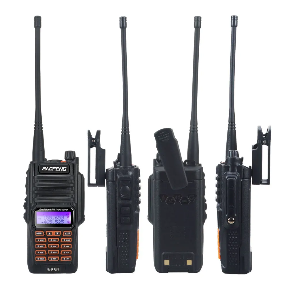 Baofeng UV 9R Plius Kumpis Radijo Vandeniui IP67 dviejų dažnių VHF UHF FM 8W 128CH Walkie Talkie UV-9R Plus su laisvų rankų įranga