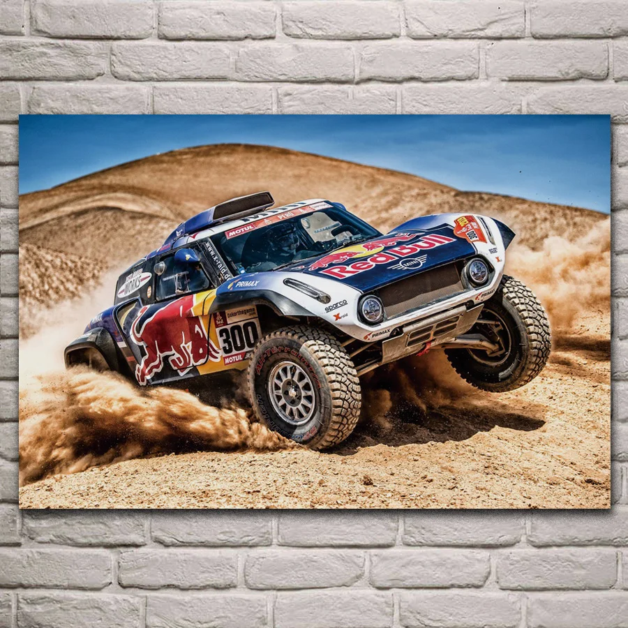 Ralio smėlio lenktynių automobilių transporto purvo dykumos audinio plakatas kambarį namo sienos dekoratyvinis drobės, šilko meno spausdinti KJ095