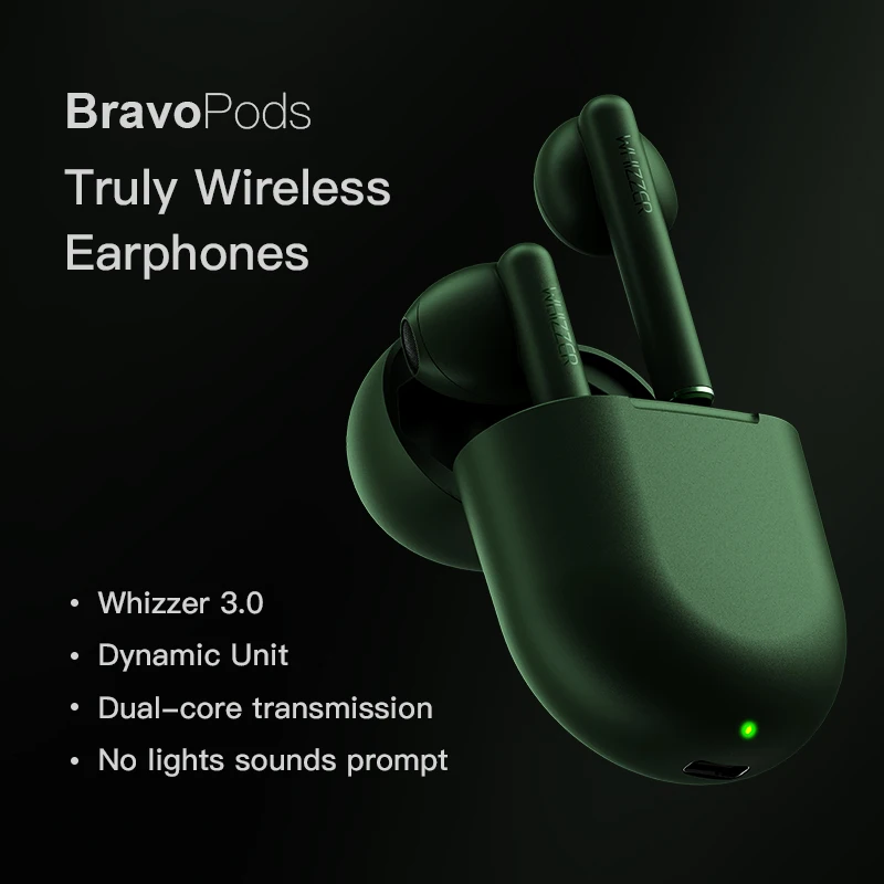 Originalus Whizzer B7 TWS Ausines BravoPods Belaidės ausinės Balso kontrolės 5.0 