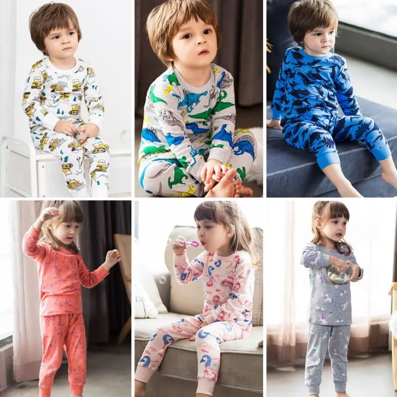Vaikai Šilumos Apatiniai Medvilnės Storio Berniukai Pižamos Rinkiniai Žiemos Vaikai Ilgai Johns Šilti Kostiumai Vaikams sleepwears