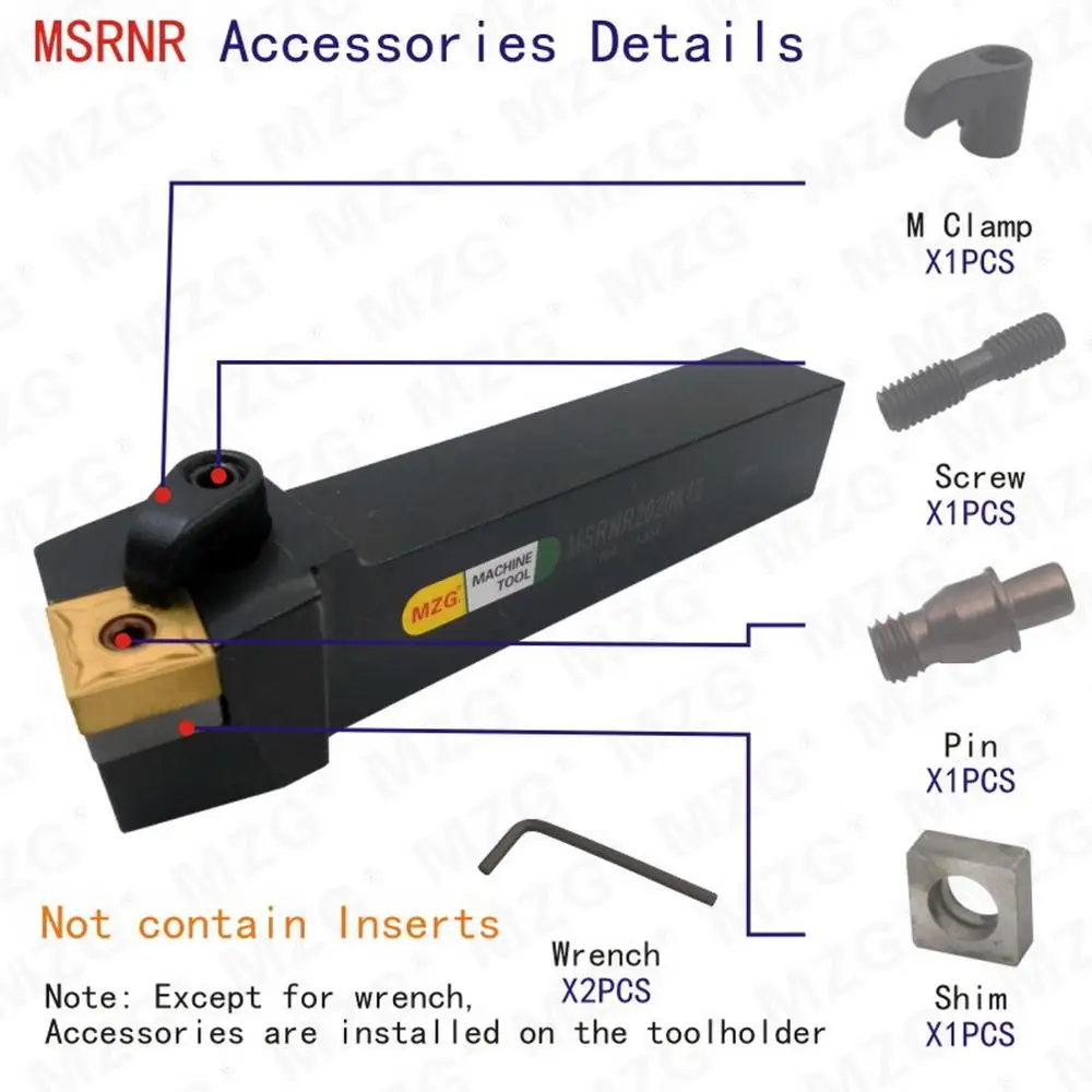 MZG 20mm 25mm MSRNR CNC Tekinimo Staklėmis Pavėsinė Cutter Metalo tekinimo SNMG Karbido Pjovimo Toolholder Išorės Tekinimo Įrankio Laikiklis