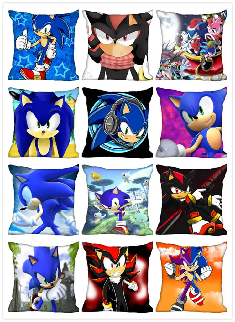 Sonic The Hedgehog Anime Pav Žaislai Aikštėje Pagalvės Užvalkalą Lino Pagalvėlės Dangtis Sonic Žaislas Vaikams, Berniukai Dovanos Anime Apdaila
