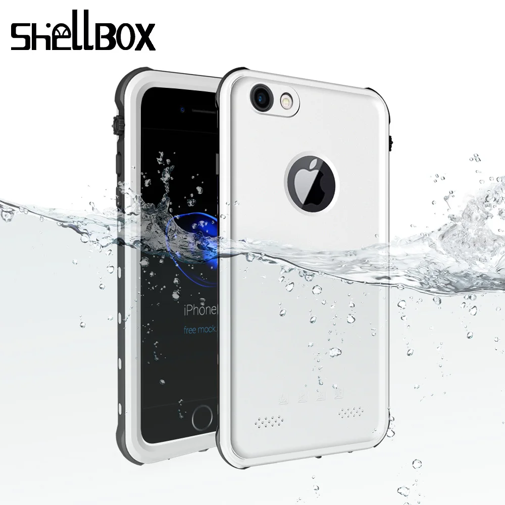 SHELLBOX Originalus Vandeniui Atveju iPhone 7 8 Plius Funda Plaukimas, Povandeninis dėklas, Dangtelis Telefonas 5s 6s Plius Vandens Įrodymas Byloje