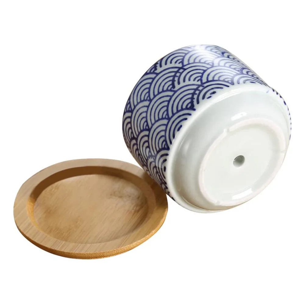 3Pcs/Set Su Bambuko dėklas Japonų stiliaus Keramikos Vazonas Daug Mini Cemento Sultingi Puodą Augalų Bonsai Namų Sodinamoji Sodo Dekoro