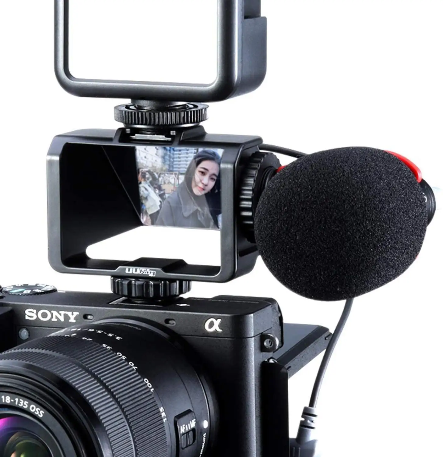 UURig Kamera Vlog Selfie Apversti Ekrano Laikiklis prie Veidrodžio Kameros Periskopas Sprendimas Sony A6000 A6300 A6500 A72 A73 A7R3