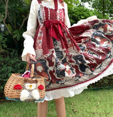 Princess arbatėlė saldus lolita suknelė retro Minkštas Mergina cosplay spausdinimo JSK spausdinimo bowknot derliaus mielas aukšto juosmens JSK cos loli
