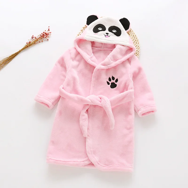 Vaikų Mergaičių Chalatas Žiemos/Rudens Vaikų Berniukų Flanelė Pižama Kūdikių Mergaičių Mielas Panda Drabužius, Drabužius Atšilimo Sleepwear Minkštas
