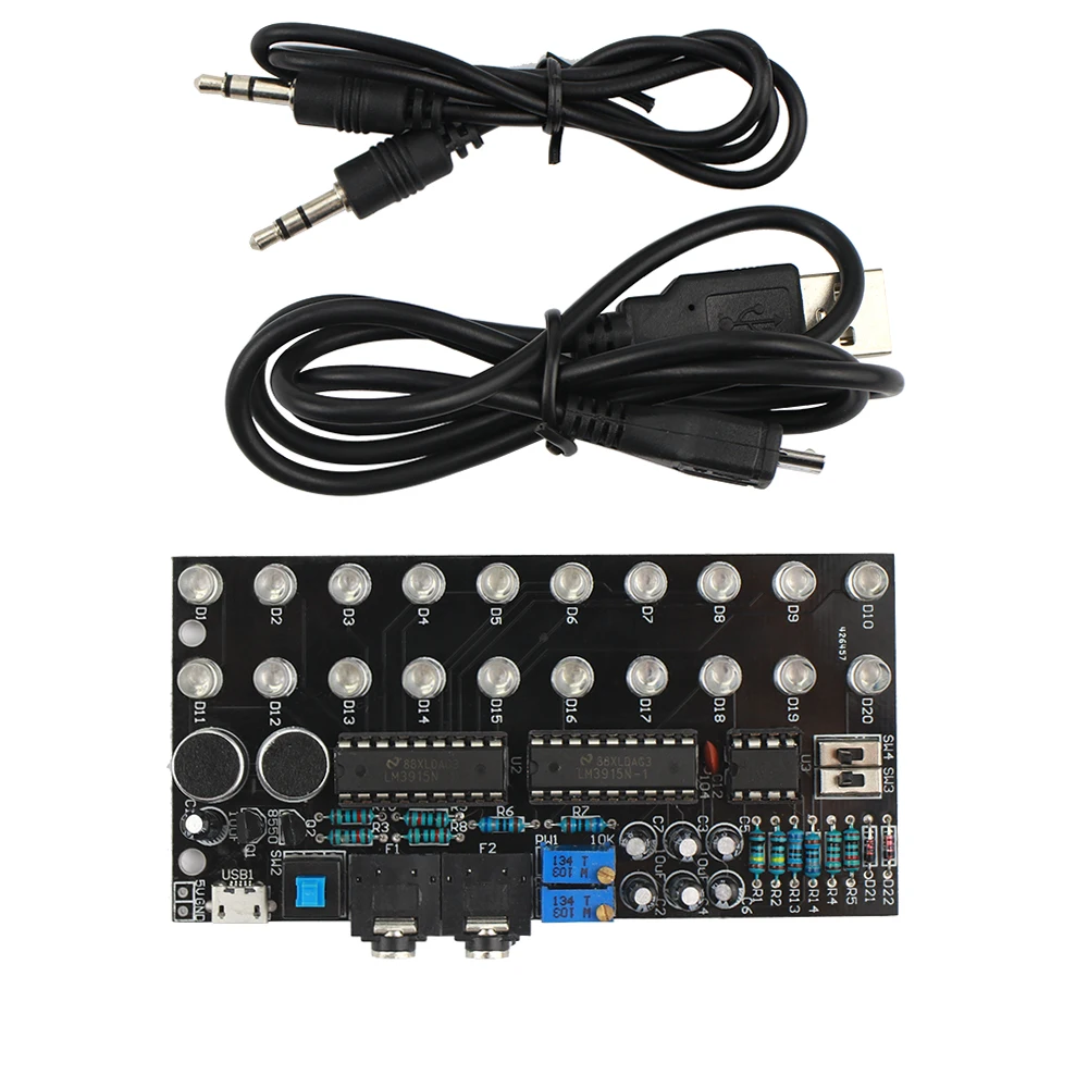 GHXAMP LM3915 Dual Channel 10 garso lygio indikatorius Rinkiniai MP3 PC Telefono Garsiakalbį Muzikos Spektro Su balso aktyvuota
