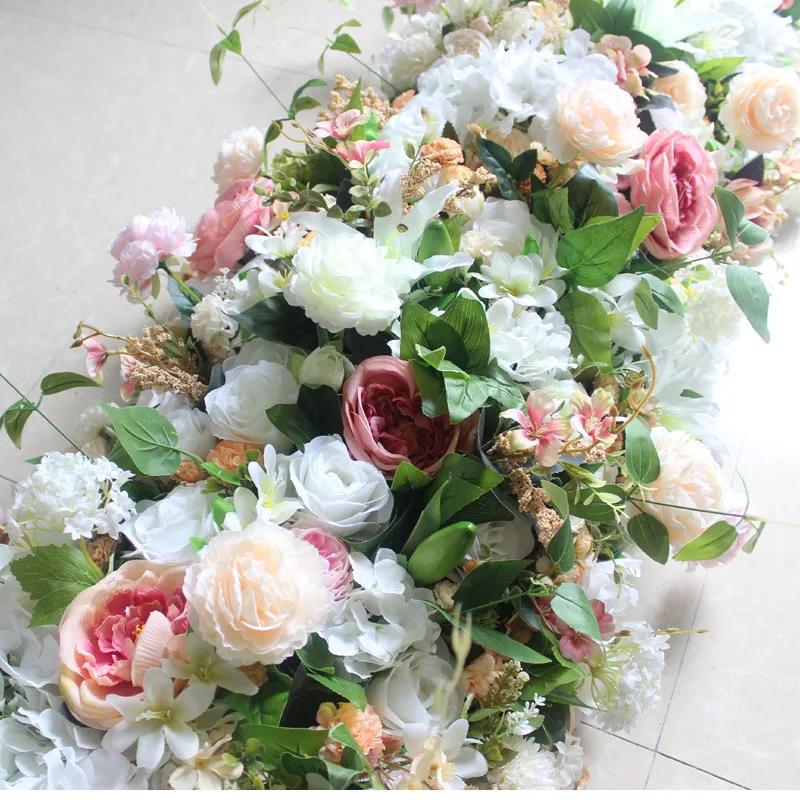 SPR NAUJOS Vestuvių Proga Gėlių Sienos Etape Fone Dirbtinių Gėlių Stalo Runner arch gėlių šalies atveju dekoratyvinis didmeninės