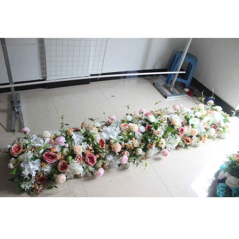 SPR NAUJOS Vestuvių Proga Gėlių Sienos Etape Fone Dirbtinių Gėlių Stalo Runner arch gėlių šalies atveju dekoratyvinis didmeninės