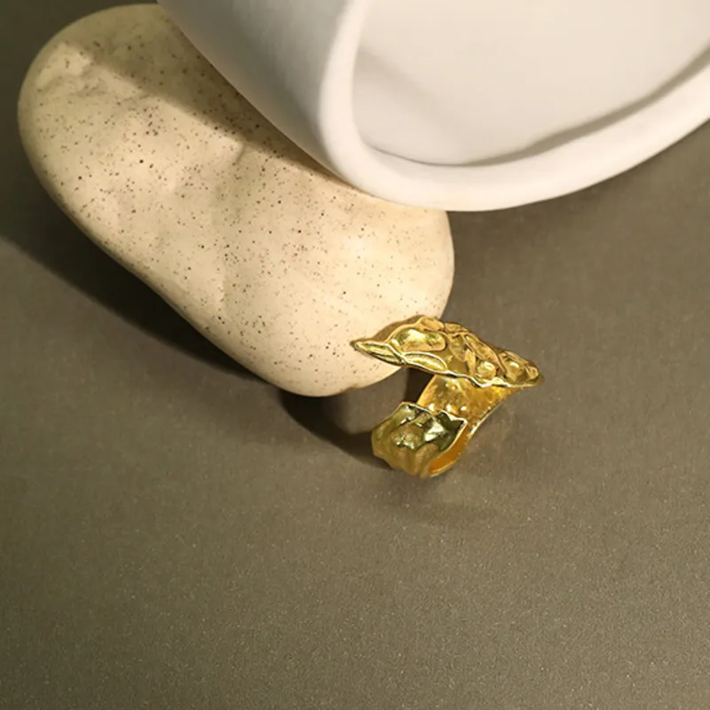 S'STEEL Nereguliarus Žiedai 925 Sterlingas Sidabro Moterų korėjos Plunksnų Atidaryti Asmeninį Aukso Žiedas Bague Femme Argent 925 Papuošalai