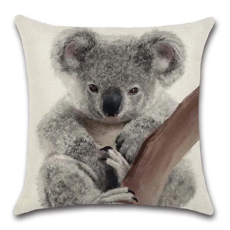 Mielas koalos gyvūnų nuotraukų spausdinimo lininė Pagalvėlė Padengti dekoratyvinių Namų sofos, kėdės, automobilių sėdynės draugas biuro, miegamojo dovana užvalkalas