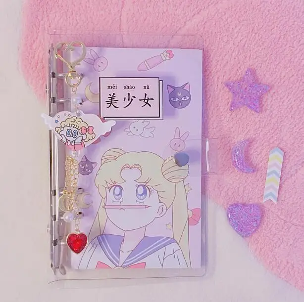Anime Sailor Moon sakura Veiksmų Skaičius, spausdinimo Popierius A6 Spiralinis Sąsiuvinis Separatorius Puslapių Studentų Puikus dairybook Cosplay Dovanos