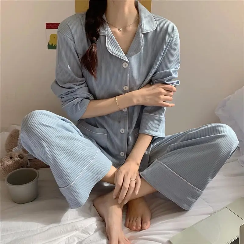 Rankovės Sleepwear Pijama Pižama Kostiumas Loungewear 2020 Metų Moteris Miego Dviejų Dalių Komplektas Homewear Moteriški Naktiniai Marškiniai, Pižamos Pižamos Komplektas Ilgai