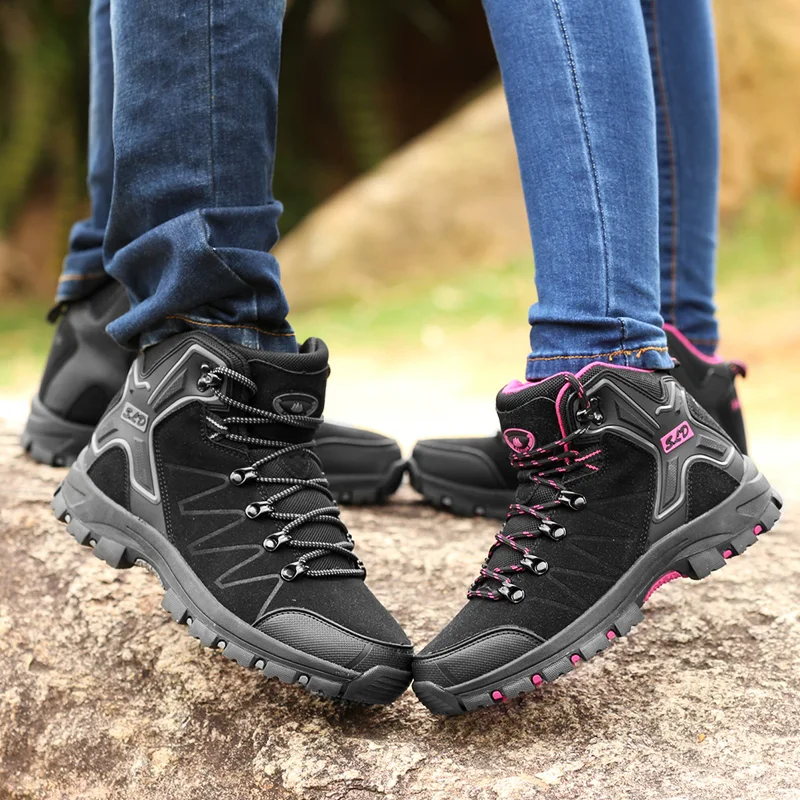 Žiemos naujų aukštos viršų gumos lauko vaikščiojimo batai, non-slip non-slip dilimui patogus šiltas kokybės vyriški laisvalaikio bateliai