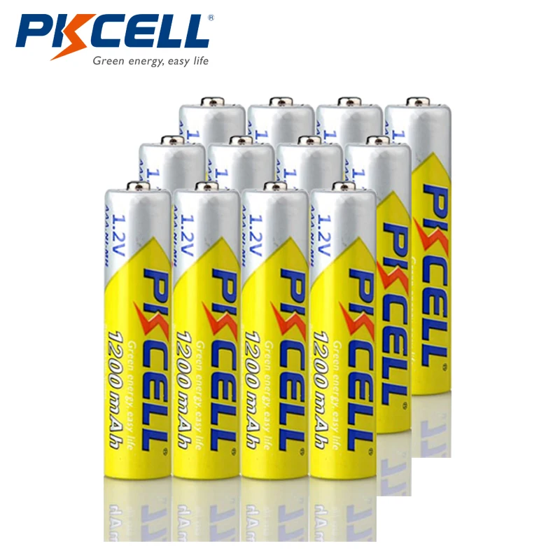 12pcs PKCELL NIMH AAA Baterijos 1.2 V 3A 1200mah aaa ni-mh Įkraunama Baterija, baterijos Daugiau kaip 1000 ciklų, Didelės Energijos