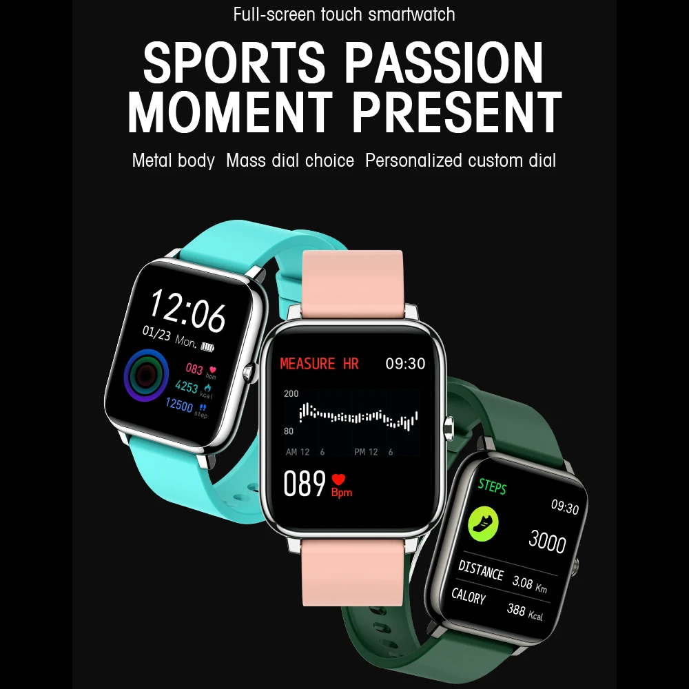 P22 Smart Watch Vyrų, Moterų Sporto Laikrodis Fitness Tracker Širdies ritmo Miego Stebėti Vandeniui Smartwatch 