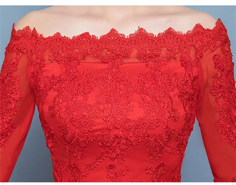 LYG-D20#Valtis Kaklo pusė rankovės nėrinių vestuvės promenadzie suknelė 2020 naujas didmeninės Užsakymą ilgai, Vestuvių Suknelės, Kamuolys Suknelė raudona