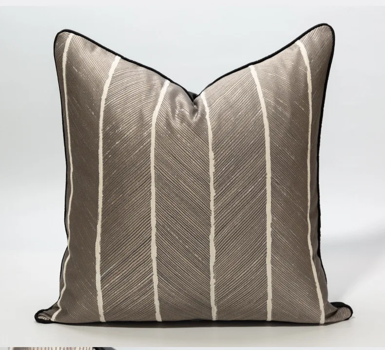 Šviesos prabangios žakardinės juostele sofa dekoro pagalvėlė padengti 45cm rudos smėlio spalvos, siuvinėta užvalkalas home hotel office automobilių pagalvę padengti