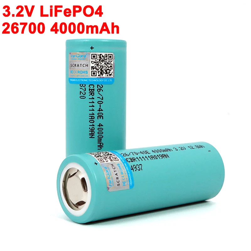 3.2 V 26700 4000mAh LiFePO4 Baterija 3C Nuolat Išleidimo Didžiausias 5C Didelės galios baterija Elektrinių automobilių motoroleris, Energijos saugojimas