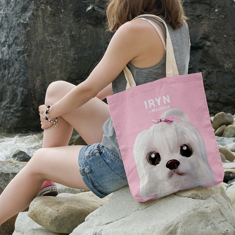 Naujų Gyvūnų Modelio Drobė Maišelis Cute Cat Rankinė Moterims Pirkinių Krepšys Korėjos Paprastas Nešti Maišą Daugkartinio Naudojimo Dideles Talpos Saugojimo Krepšys