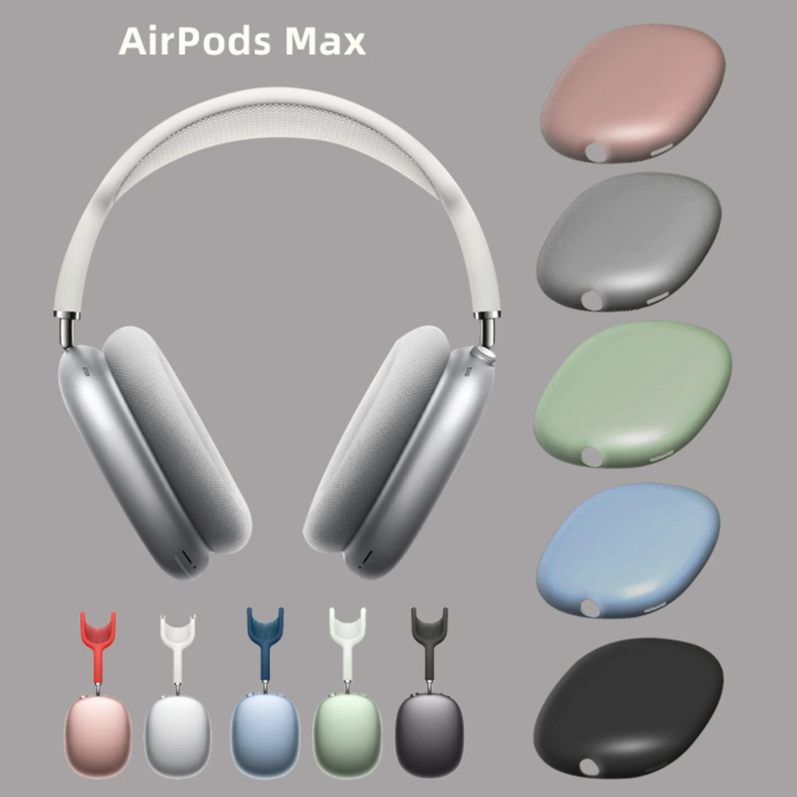 10 Rinkiniai Tinka Apple Naują AirPods Max ausines Silikoninis Apsauginis Dangtelis Oda-Draugiškas, Švelnus Drop-Įrodymas ir Dėvėti, Atsparus