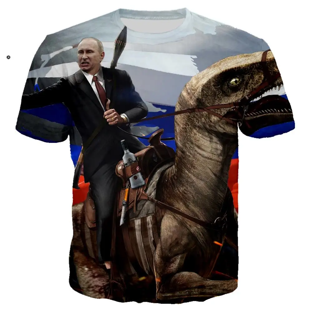 Kietas Rusijos Prezidentas v. Putinas 3D Print T shirt Vyrai/Moterys Hiphop Tee Marškinėlius Vasaros Hipster Berniukas, T-marškinėliai, Drabužių, Negabaritinių Lašas laivas