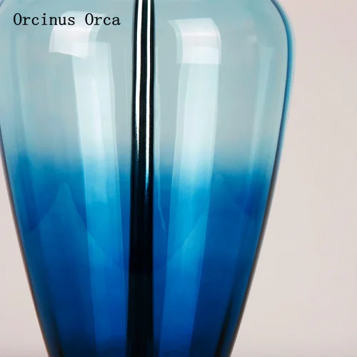 Europos paprasta mėlyno stiklo stalo lempos tyrimą, miegamojo, naktiniai staleliai, lempa mados dekoratyvinis LED stalo lempa nemokamas pristatymas
