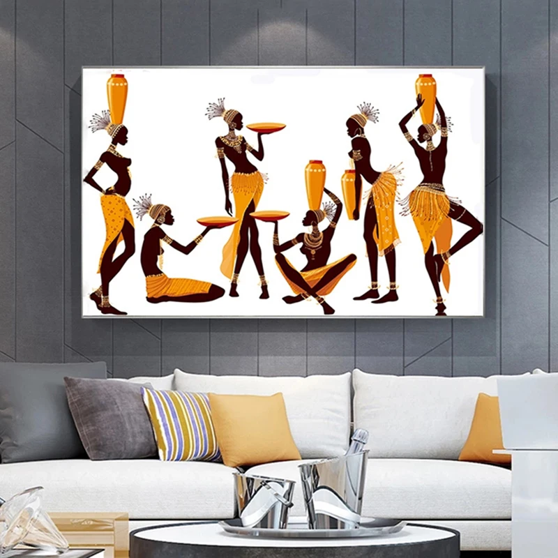 Abstrakti Afrikos Moterų Drobė Paveikslų ant Sienos Plakatą ir Spausdinimo Modernios Sienos Meno Nuotrauką Kambarį Apdaila
