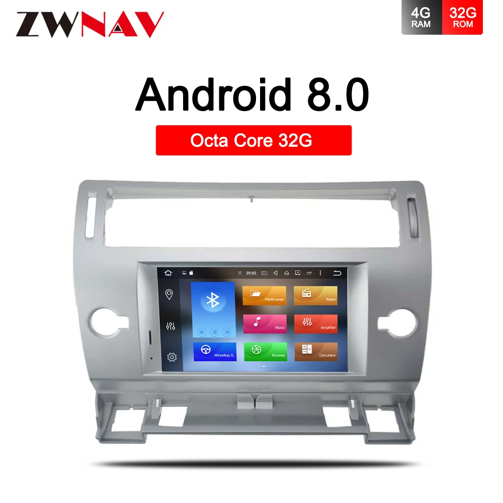 4+32G Android 9.0 Automobilių GPS dvd stereo Citroen C4 Quatre Triumfas 2004-2012 automobilio Radiją FM RDS DVD Audio vedio BT WiFi navigacijos