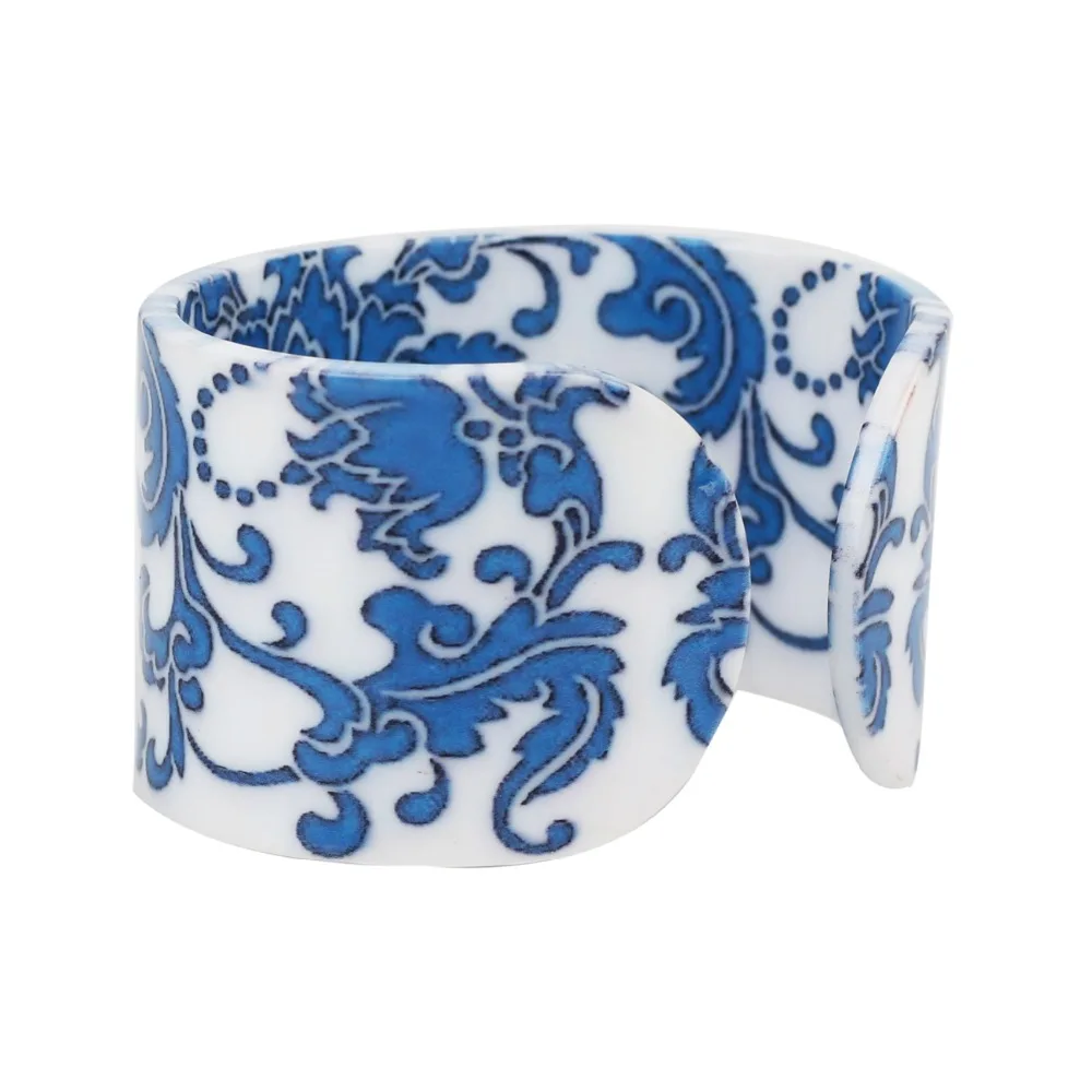 Bonsny Plastiko Kinijos Mėlynos Ir Baltos Spalvos Porceliano Modelį, Apyrankės, Bangles Naujovė Etninės Papuošalai Moterims Mergina Ponios Dovana Urmu