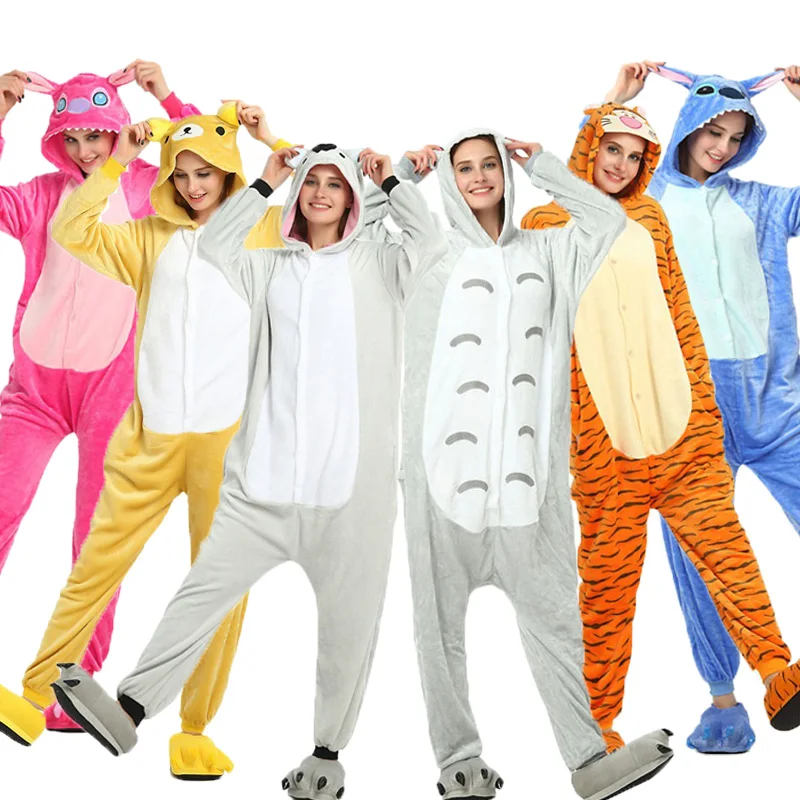 Anime Onesie Moterų Sleepwear Nustatyti Kigurumi Suaugusiųjų Moterų pižama Dygsnio Panda Vienaragis Totoro Cosplay Vaikai, Berniukas ir Mergaitė pijama