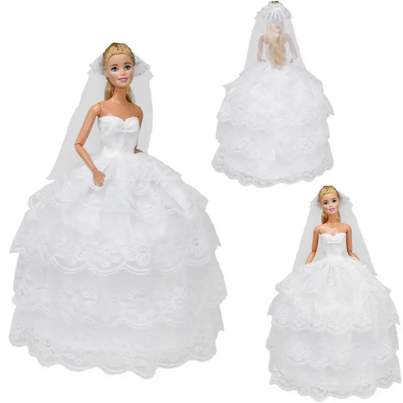 Vestuvių Gown Dress Drabužius + Oficialų Kostiumą, Apranga Vestuvių suknelė Lėlė Kenas