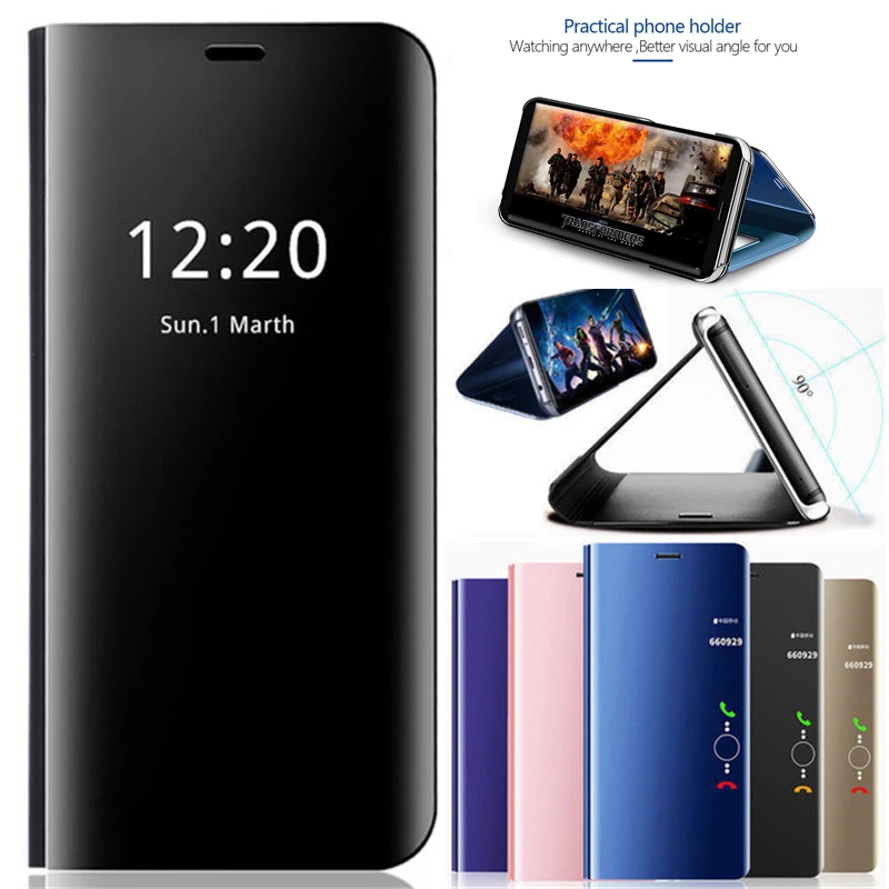 2020 Naujas Veidrodis Peržiūrėti Smart Flip Case For Xiaomi Poco X3 NFC Padengti Xiaomi Poco X 3 NFC Odinis Telefono Dangtelį