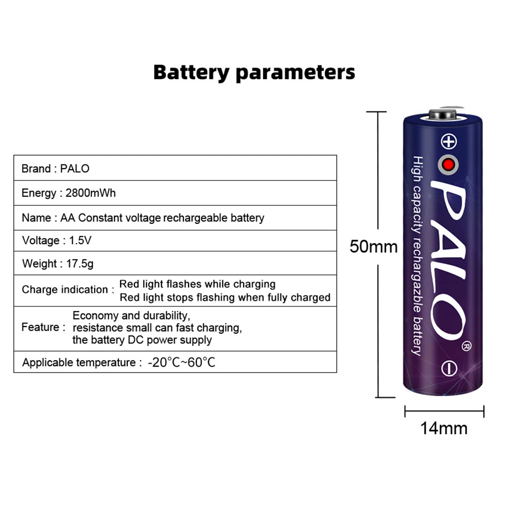 PALO AA 1,5 V li-ion Įkraunama Baterija 1,5 V ličio li-ion Baterija AA baterijos, Fotoaparato Žaislai mp4 šviesos