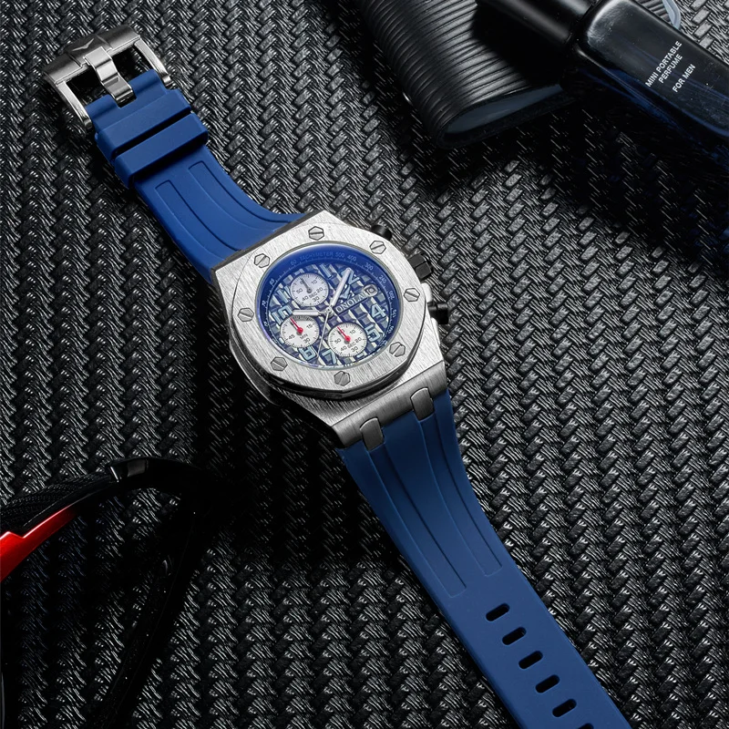2019 ONOLA Prabangos prekės ženklo Mados Sporto Karinės Vyrai Laikrodžiai Laikrodis laikrodis metalo Vandeniui daugiafunkcinis kvarciniai laikrodžių Vyrams