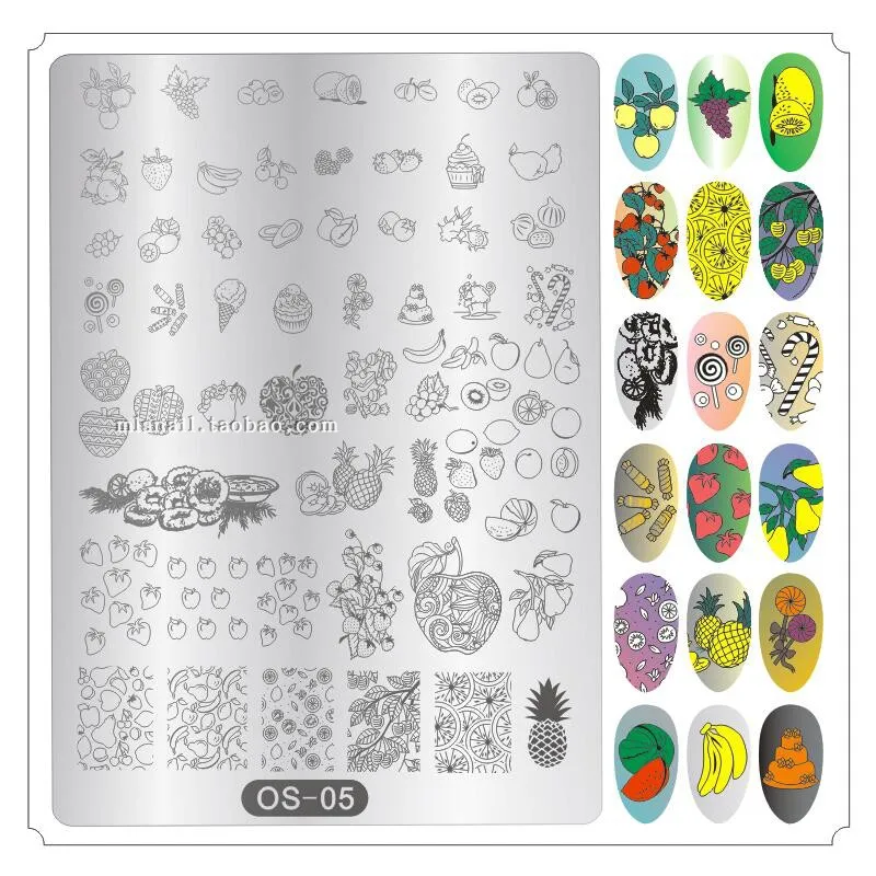 Nagų Plokštelės Spausdinimo Šabloną, Nagų Dailės Spausdinimo Įrankiai OS01-05 Gėlių Geometrijos Štampavimo Nagų Plokštelės 