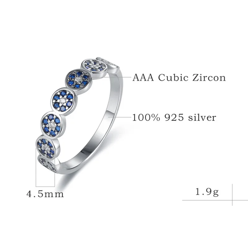 925 Sterlingas Sidabro Žiedu Dizaineris Žiedai Moterims Aukštos Kokybės Dydžio 10 Moterų Žiedas Mėlyna Akmenys Ir Kristalai Vestuvių Fine Jewelry